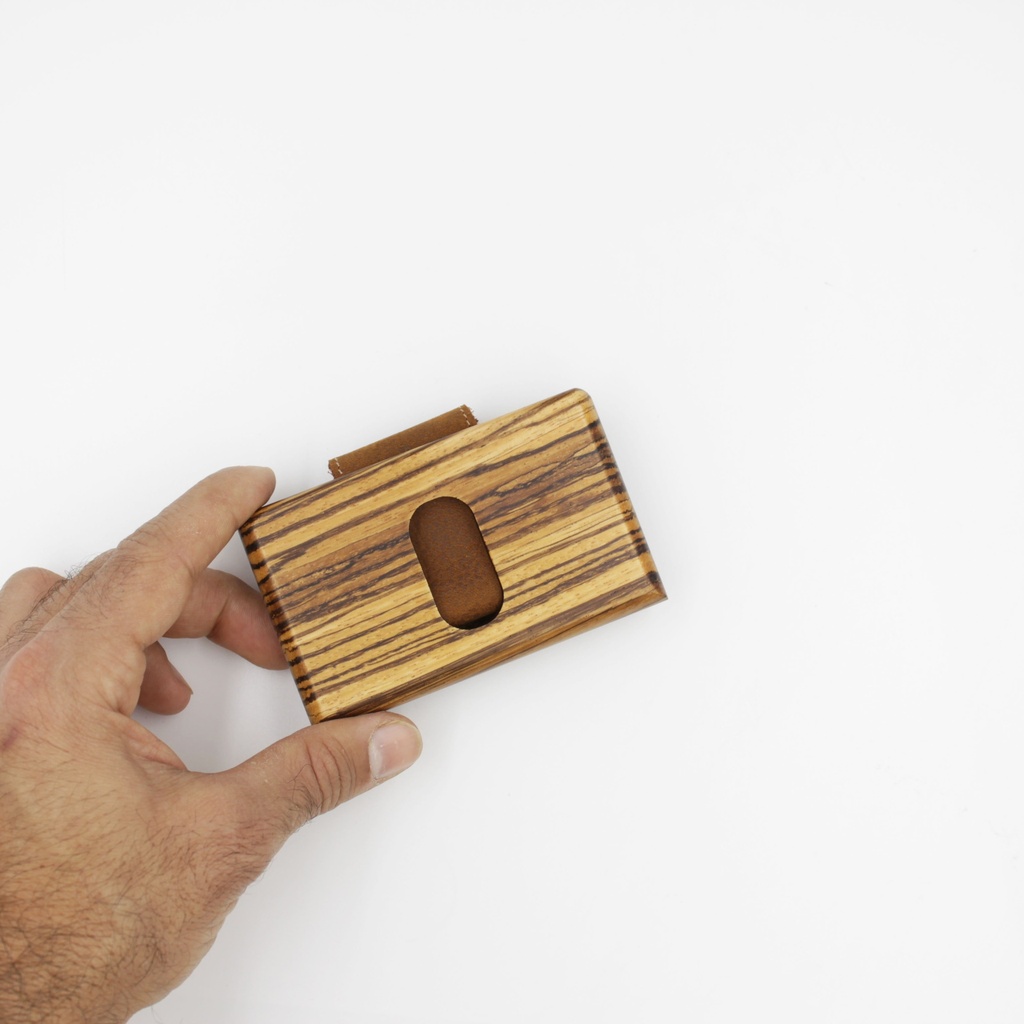 Zebra wood cardholder