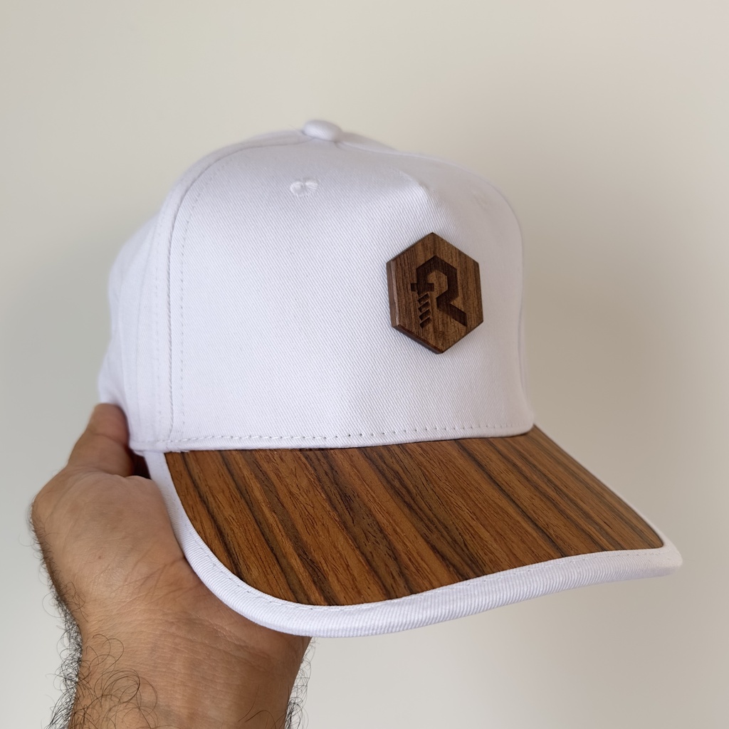 White Cap with Wooden Touch